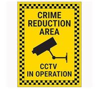 V Safety Crime Reduction Area/CCTV In Operation 300 x 400 mm - Señal de seguridad compuesta de aluminio de 3 mm