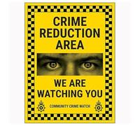 V Safety Crime Reduction Area/We Are Watching You/Community Crime Watch 200 x 300 mm - Vinilo autoadhesivo - Señal de seguridad con efecto de aluminio