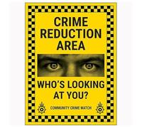 V Safety Crime Reduction Area/Who's Looking At You? / Community Crime Watch 300 x 400 mm - Señal de seguridad compuesta de aluminio de 3 mm