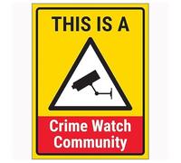 V Safety Crime Watch Community - Señal de seguridad compuesta de aluminio cepillado (200 x 300 mm, 3 mm)