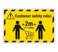 V Safety CV026CZ-FS Vsafety Customer Rules - Keep One Trolly Away - Adhesivo para suelo (450 x 300 mm)