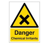 V Safety Danger Chemical Irritants - Señal de seguridad de 300 x 400 mm, 3 mm, compuesto de aluminio