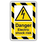 V Safety Danger Electric Shock Risk - ExtraViz 250 x 350 mm - Adhesivo facial para ventana