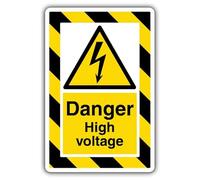 V Safety Danger High Voltage ExtraViz - Señal de seguridad compuesta de aluminio (250 x 350 mm, 3 mm)