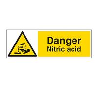 V Safety Danger Nitric Acid - Señal de seguridad (300 x 100 mm, plástico rígido, 2 mm)