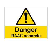 V Safety Danger RAAC Concrete - Señal de seguridad de vinilo autoadhesivo (400 x 300 mm)