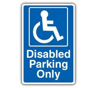 V Safety Disabled Parking Only - Señal de seguridad obligatoria - 300 x 450 mm - Vinilo autoadhesivo