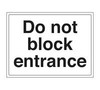 V Safety Do Not Block Entrance - Señal de seguridad de plástico rígido (300 x 200 mm, 2 mm)