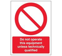 V Safety Do Not Operate This Equipment Unless - Señal de seguridad con efecto de aluminio (200 x 300 mm, vinilo autoadhesivo)