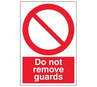 V Safety Do Not Remove Guards - Señal de seguridad compuesta de aluminio cepillado (150 x 200 mm, 3 mm)