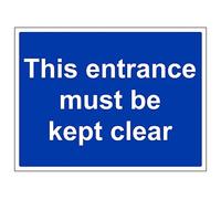 V Safety Entrance Must Be Kept Clear - Señal de seguridad de aluminio reflectante (600 x 450 mm, 3 mm)