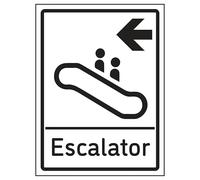 V Safety Escalera Escalera Flecha Izquierda 150 x 200 mm - 2 mm Super Tough Señal de seguridad de plástico rígido