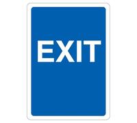 V Safety Exit - Señal de seguridad reflectante (210 x 297 mm (A4), 3 mm, compuesto de aluminio, color azul