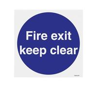 V Safety Fire Exit Keep Clear Señal de seguridad - 200 x 200 mm - Vinilo monomérico autoadhesivo