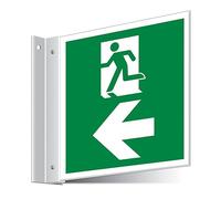 V Safety Fire Exit - Señal de seguridad para pasillo izquierdo/derecho, 150 x 150 mm, 3 mm, señal de seguridad para interior