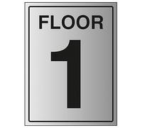 V Safety Floor 1 - Señal de seguridad de plástico rígido con efecto de aluminio (150 x 200 mm, 1,6 mm)