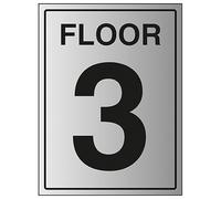 V Safety Floor 3 - Señal de seguridad de plástico rígido con efecto de aluminio (150 x 200 mm, 1,6 mm)