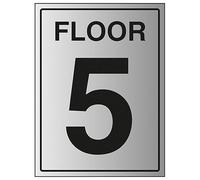 V Safety Floor 5 - Señal de seguridad de plástico rígido con efecto de aluminio (200 x 300 mm, 1,6 mm)