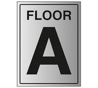 V Safety Floor A - Señal de seguridad de plástico rígido con efecto de aluminio (150 x 200 mm, 1,6 mm)