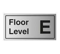 V Safety Floor Level E 600 x 300 mm - Señal de seguridad de plástico rígido con efecto de aluminio