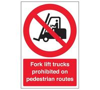 V Safety Fork Lift Trucks Prohibited On - Señal de seguridad compuesta de aluminio (450 x 600 mm, 3 mm)