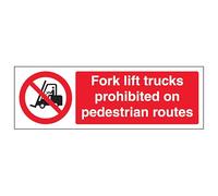 V Safety Fork Lift Trucks Prohibited On - Señal de seguridad de vinilo autoadhesivo, 600 x 200 mm, efecto aluminio