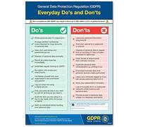 V Safety GDPR Made Simple - Everyday Dos and Don'ts Póster 297 x 420 mm (A3) - Señal de seguridad de plástico flexible estándar de 0,2 mm