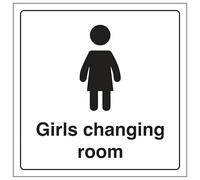 V Safety Girls Changing Room - Señal de seguridad de plástico rígido de 200 x 200 mm - 2 mm