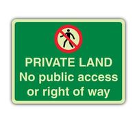 V Safety GloReflect Private Land - Señal de seguridad para paisaje, 300 x 225 mm, compuesto de aluminio de 3 mm, GloReflect