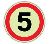 V Safety GloReflect - Señal de seguridad de 5 MPH, 300 x 300 mm, compuesto de aluminio de 3 mm, GloReflect