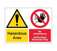 V Safety Hazardous Area/No Admittance - Señal de seguridad (400 x 300 mm, 3 mm), compuesto de aluminio