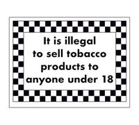 V Safety It Is Ilegal To Sell Tobacco Products To Anyone Under 18 - Señal de seguridad compuesta de aluminio de 3 mm, 200 x 150 mm