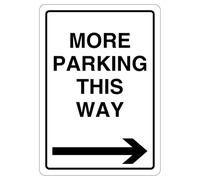 V Safety More Parking This Way - Señal de seguridad de vinilo autoadhesivo, flecha derecha, 210 x 297 mm (A4)