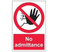 V Safety No Admittance - Señal de seguridad con efecto de aluminio (200 x 300 mm)
