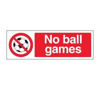 V Safety No Ball Games - Señal de seguridad compuesta de aluminio cepillado (300 x 100 mm, 3 mm)