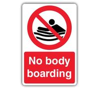 V Safety No Body Boarding - Señal de seguridad (450 x 600 mm), tablero de doble pared Correx, señalización de prohibición, fabricado en Gran Bretaña