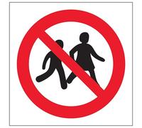 V Safety No Children Logo 100 x 100 mm - Señal de seguridad compuesta de aluminio de 3 mm