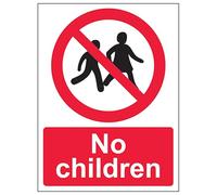 V Safety No Children - Señal de seguridad de plástico rígido (150 x 200 mm, 2 mm)