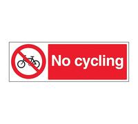V Safety No Cycling - Señal de seguridad compuesta de aluminio cepillado (300 x 100 mm, 3 mm)