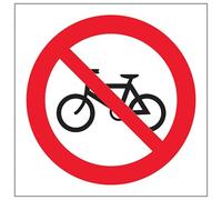 V Safety No Cycling Symbol - Señal de seguridad compuesta de aluminio (100 x 100 mm, 3 mm)