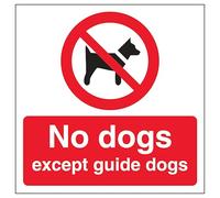 V Safety No Dogs - Señal de seguridad para puerta automática, 150 x 150 mm, 2 mm, plástico rígido