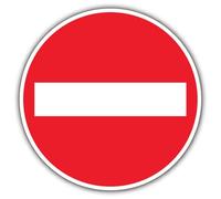 V Safety No Entry - Señal de seguridad circular - 300 x 300 mm - 3 mm compuesto de aluminio