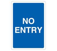 V Safety No Entry - Señal de seguridad compuesta de aluminio, color azul, 210 x 297 mm (A4), 3 mm