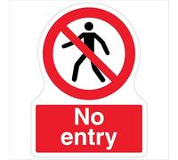 V Safety No Entry - Señal de seguridad con forma de 150 x 200 mm, plástico rígido de 2 mm