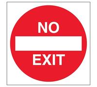V Safety No Exit - Señal de seguridad de plástico rígido para puerta automática, 150 x 150 mm, 2 mm
