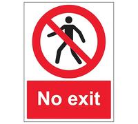 V Safety No Exit With Man - Señal de seguridad de plástico rígido (150 x 200 mm, 2 mm)