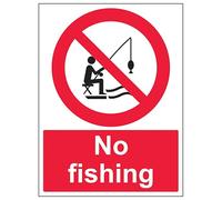 V Safety No Fishing - Señal de seguridad de plástico rígido (200 x 300 mm, 2 mm)
