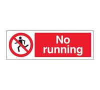 V Safety No Running - Señal de seguridad con efecto de aluminio (300 x 100 mm), diseño de paisaje