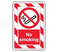 V Safety No Smoking - ExtraViz - Señal de seguridad compuesta de aluminio (250 x 350 mm, 3 mm)