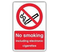 V Safety No Smoking including Electronic Cigarettes Sign - 450 x 600 mm - Correx Doble Pared Board - Señal de prohibición - Fabricado en Gran Bretaña